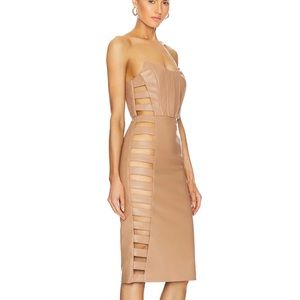 Revolve Faux Leather Midi Dress